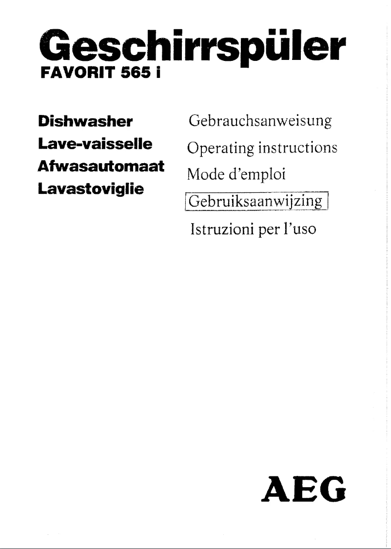 Page 1 de la notice Manuel utilisateur AEG Favorit 565 i