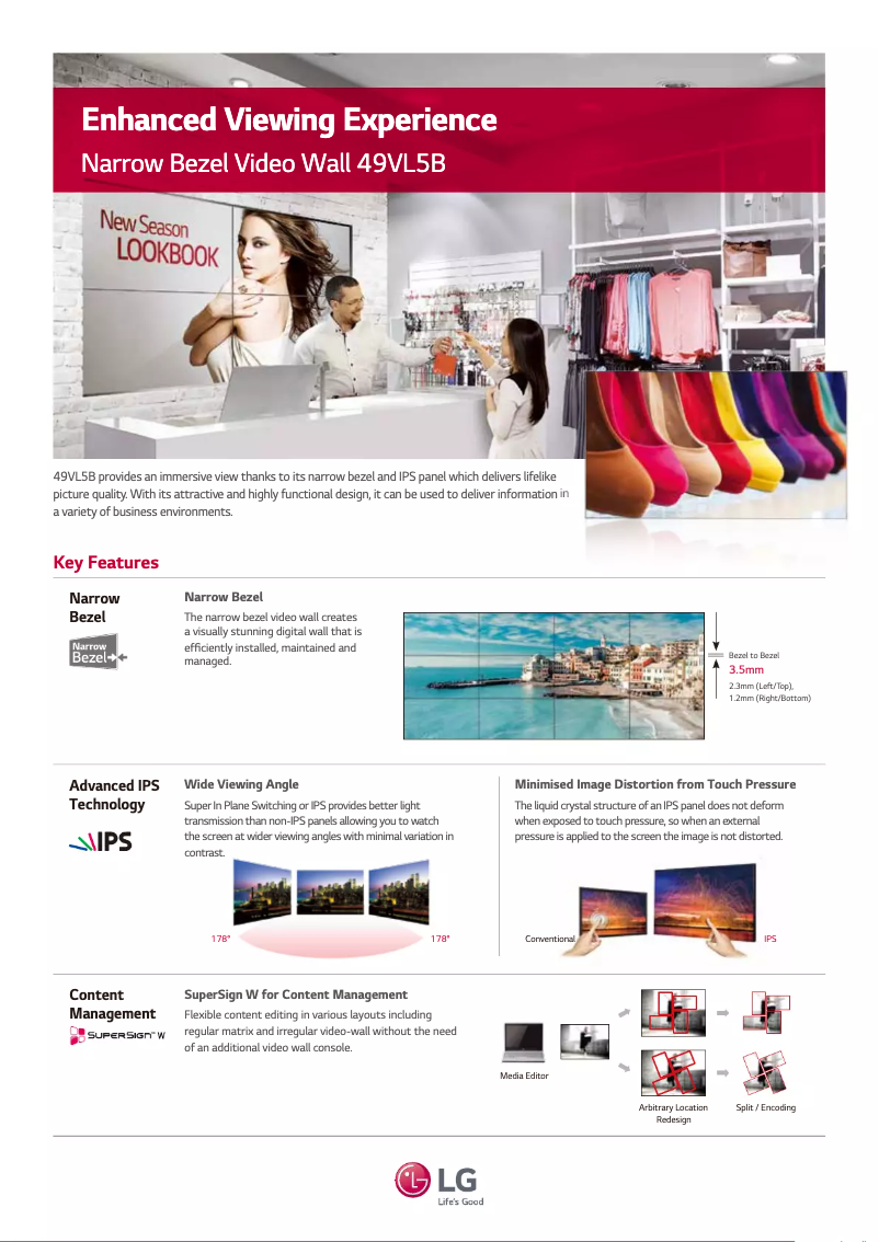 Página 1 del manual Ficha técnica LG 49VL5B