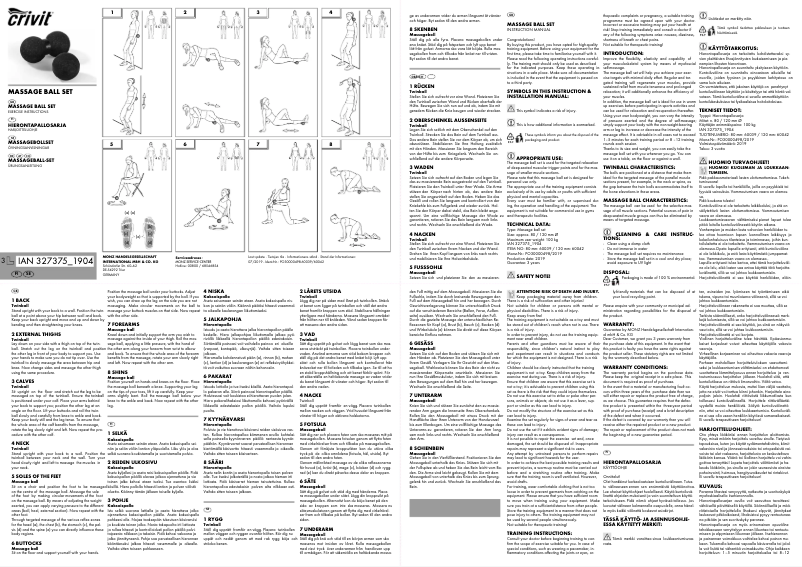 Page n°1 - Manuel utilisateur Crivit IAN 327375