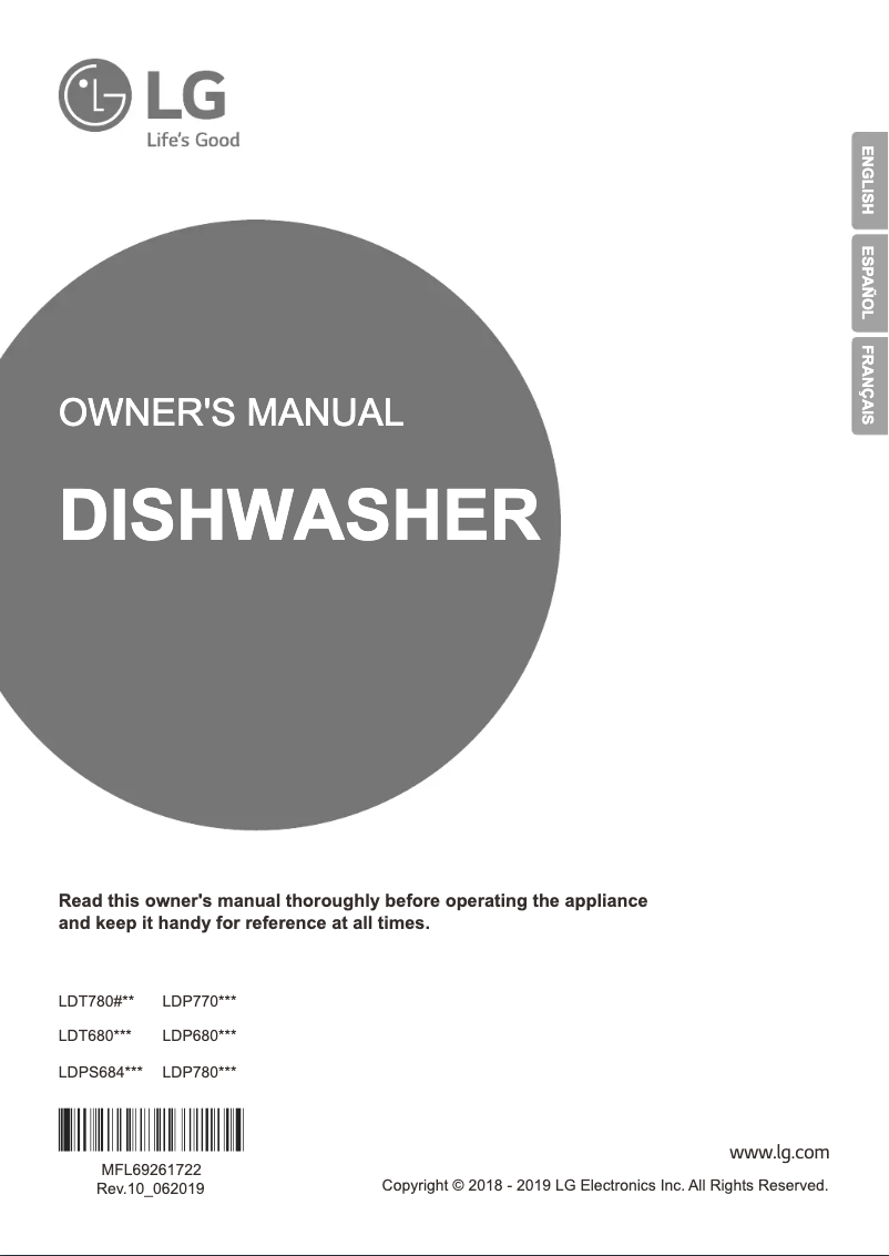 Page 1 de la notice Manuel utilisateur LG LDP7808SS