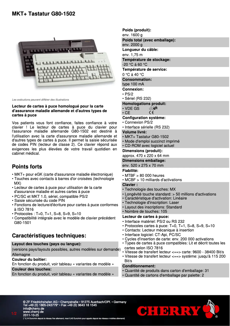 Image de la première page du manuel de l'appareil MKT+ G80-1502