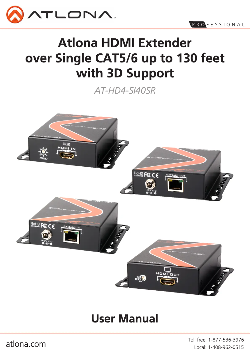 Page n°1 - Manuel utilisateur Atlona AT-HD4-SI40SR