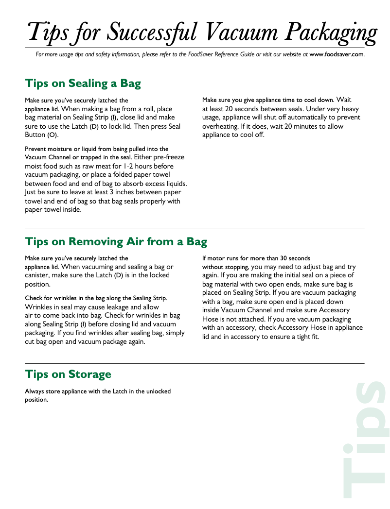 Page 1 de la notice Manuel d'utilisation et d'entretien FoodSaver V2244