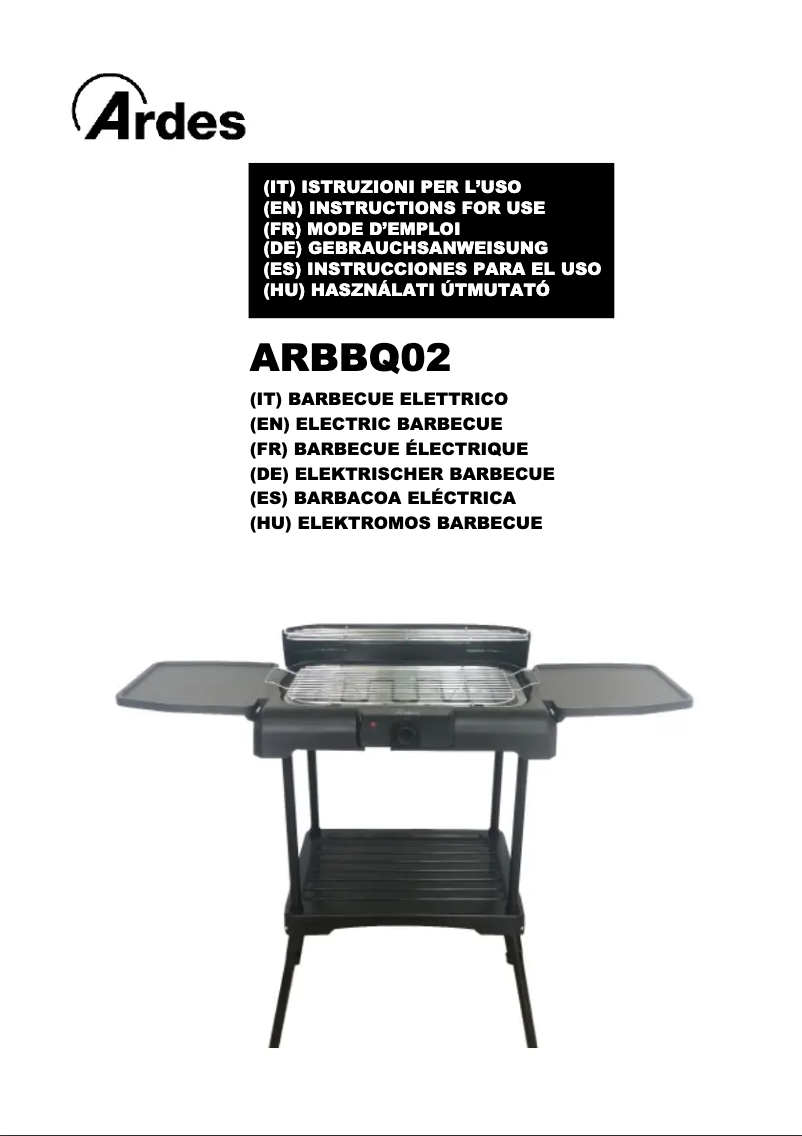 Imagen de la primera página del manual del dispositivo ARBBQ02