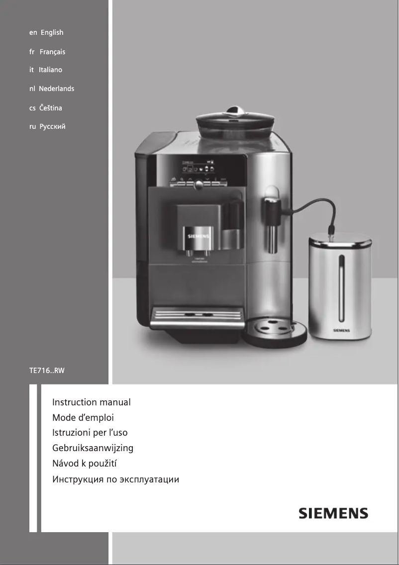 Page 1 de la notice Manuel d'utilisation et d'entretien Siemens TE716219RW
