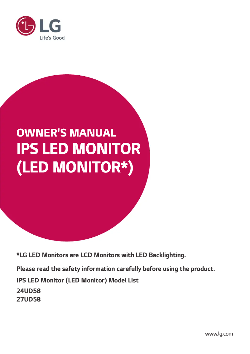 Image de la première page du manuel de l'appareil 24UD58-B