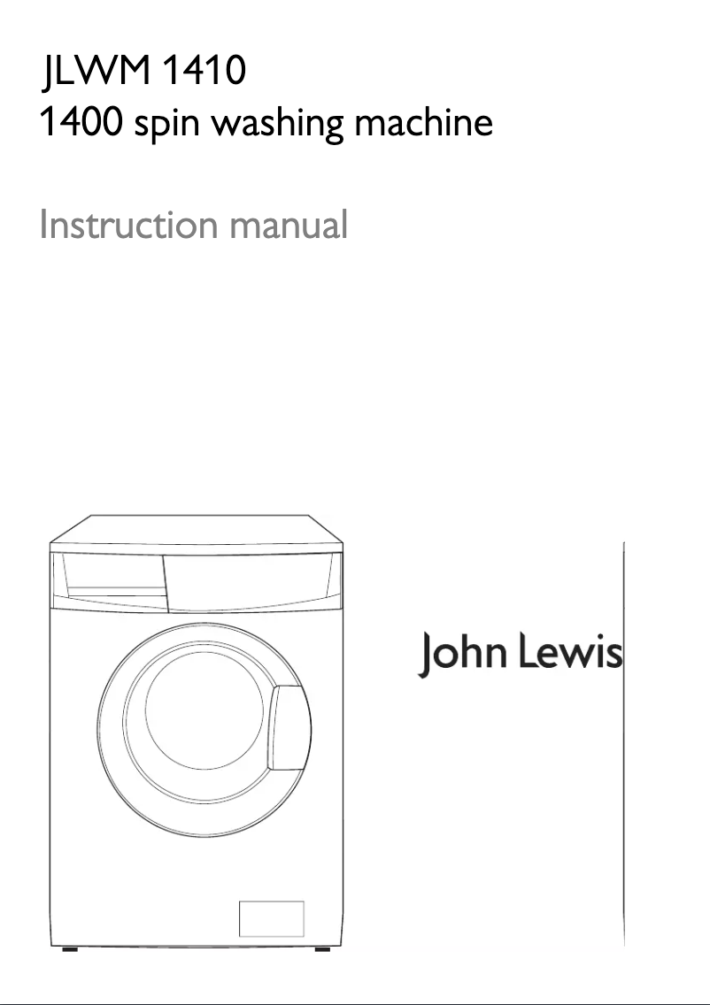 Page n°1 - Manuel utilisateur John Lewis JLWM 1410
