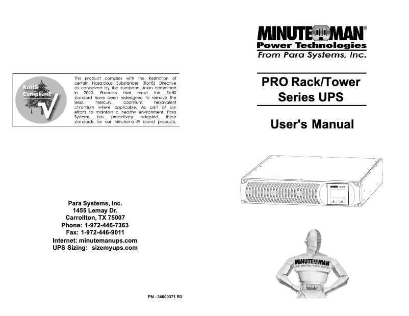 Página 1 del manual Manual de usuario Minuteman PRO1500RT