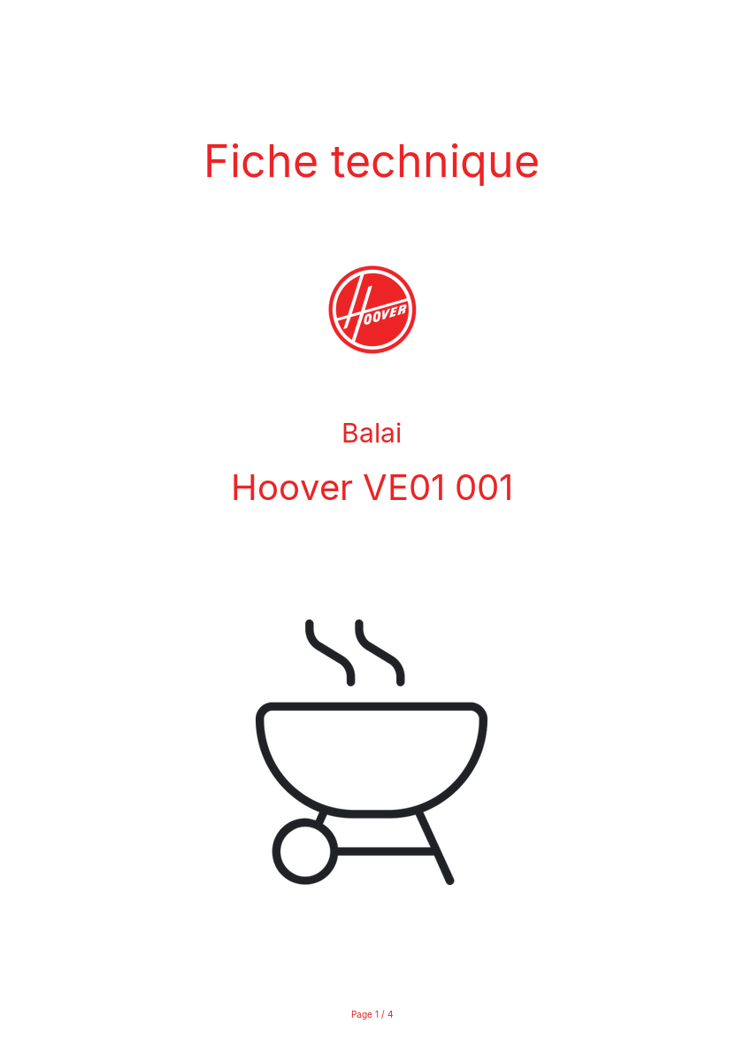 Image de la première page du manuel de l'appareil VE01 001