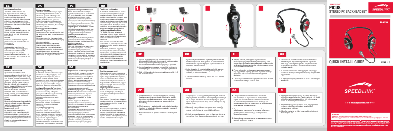 Page 1 de la notice Manuel utilisateur Speed-Link Picus SL-8748-SBK-01