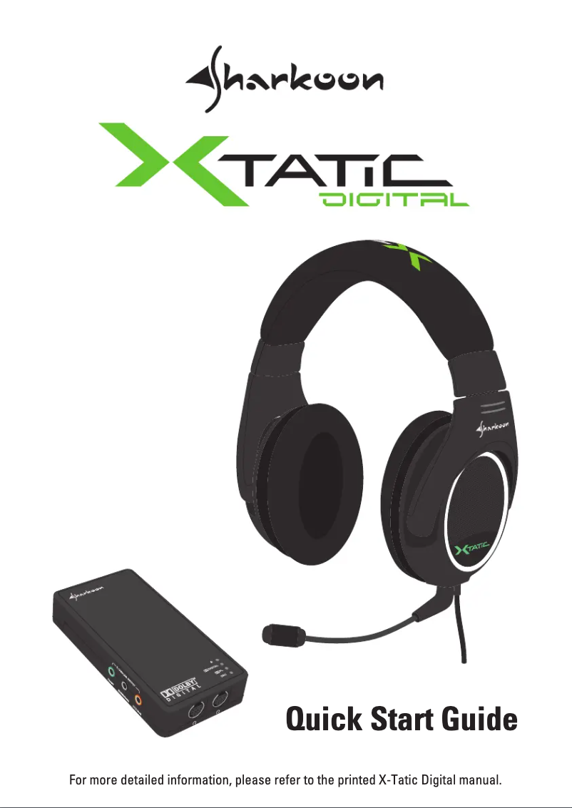 Page 1 de la notice Manuel utilisateur Sharkoon X-tatic Pro