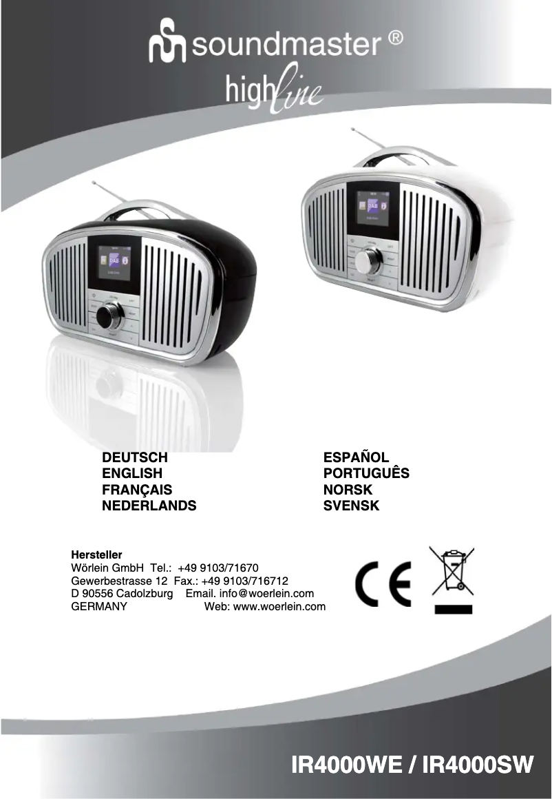 Página 1 del manual Manual de usuario Soundmaster IR4000SW