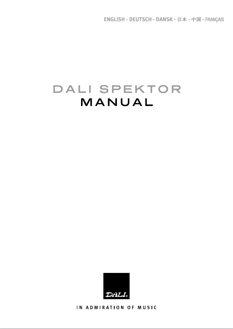 Page n°1 - Manuel utilisateur Dali Spektor Vokal