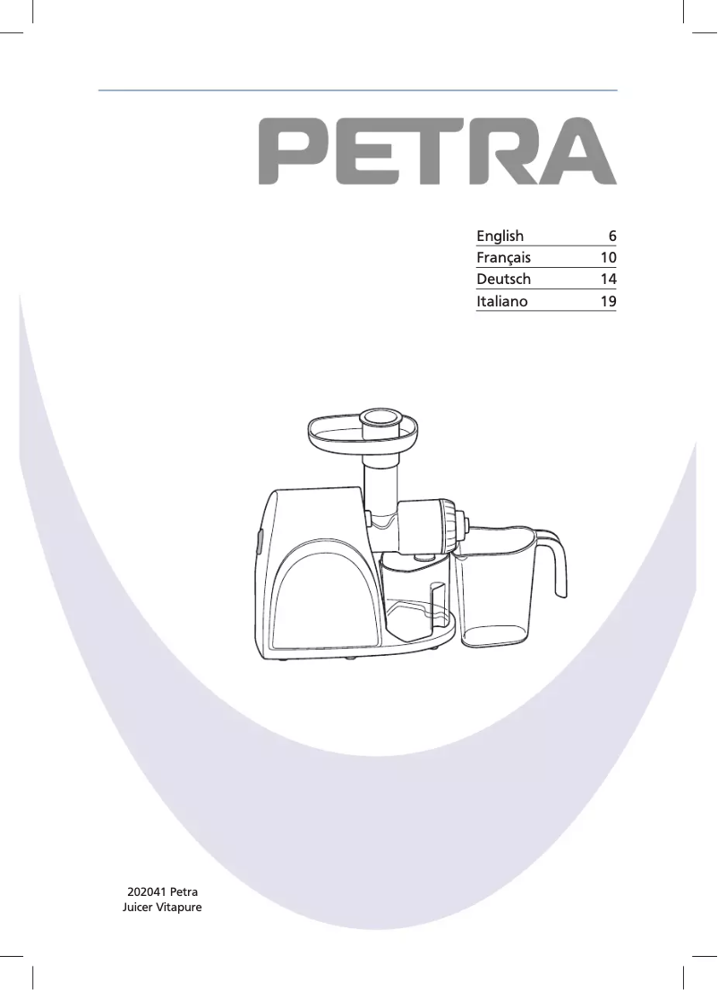Page 1 of the manual User Manual Petra Electric FG 20.07