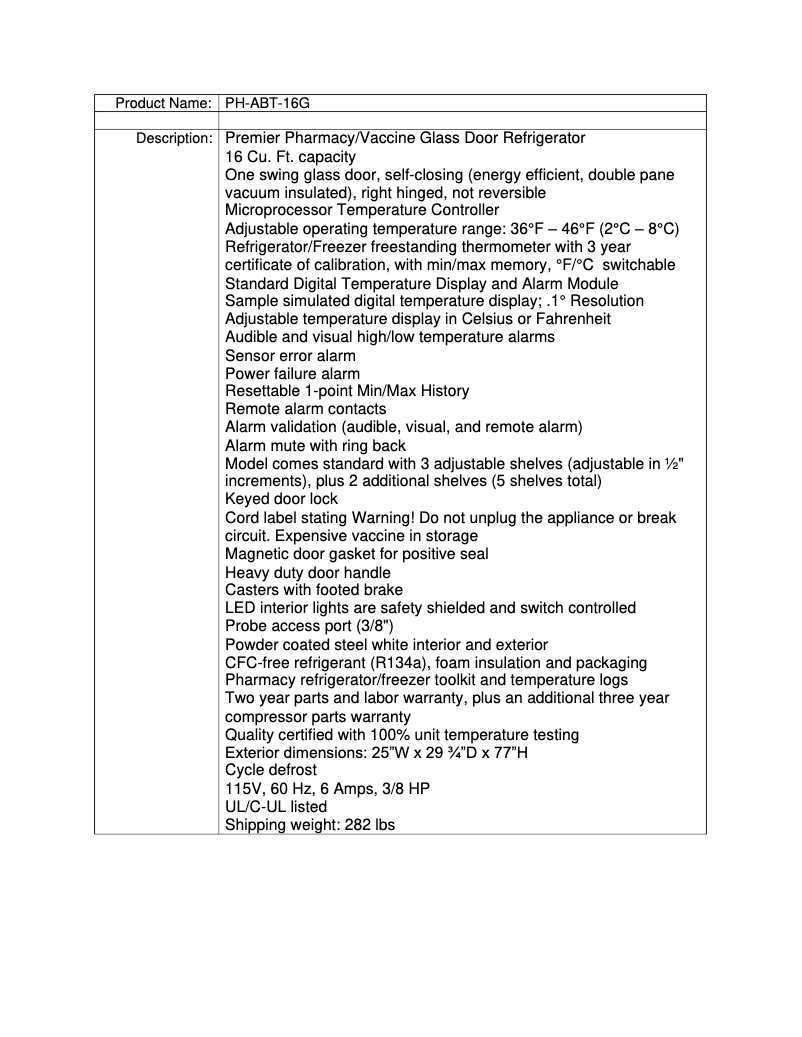 Page 1 de la notice Manuel utilisateur American BioTech Supply PH-ABT-16G