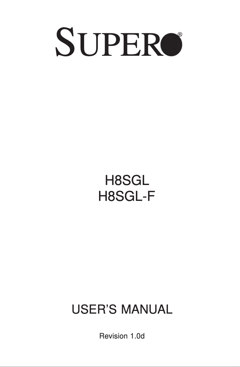 Image de la première page du manuel de l'appareil H8SGL-F