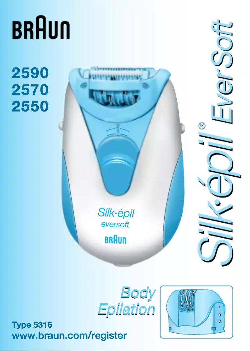 Page n°1 - Manuel utilisateur Braun Silk-epil EverSoft 2550
