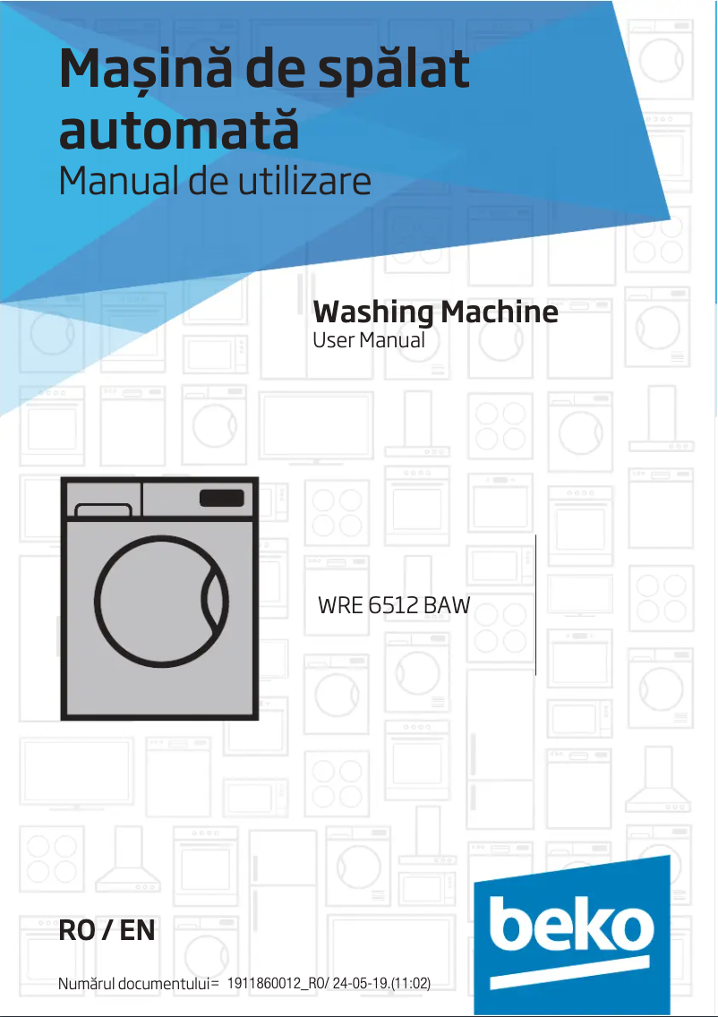Page 1 de la notice Manuel utilisateur Beko WRE 6512 BAW