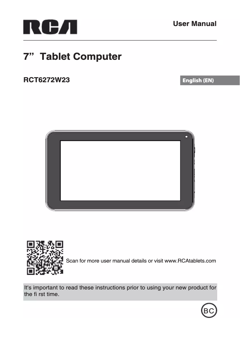 Image de la première page du manuel de l'appareil RCT6272W23