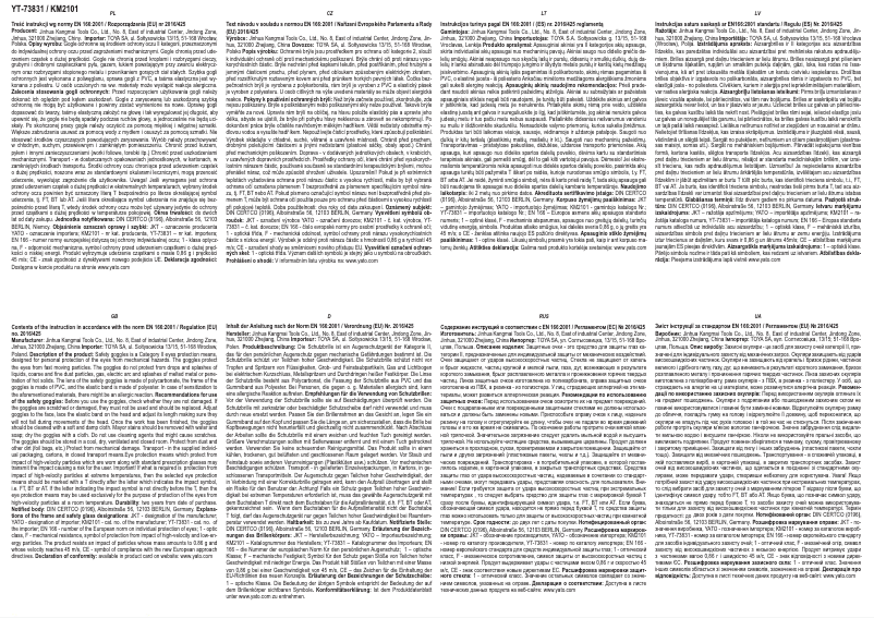 Page 1 de la notice Manuel utilisateur Yato YT-73831