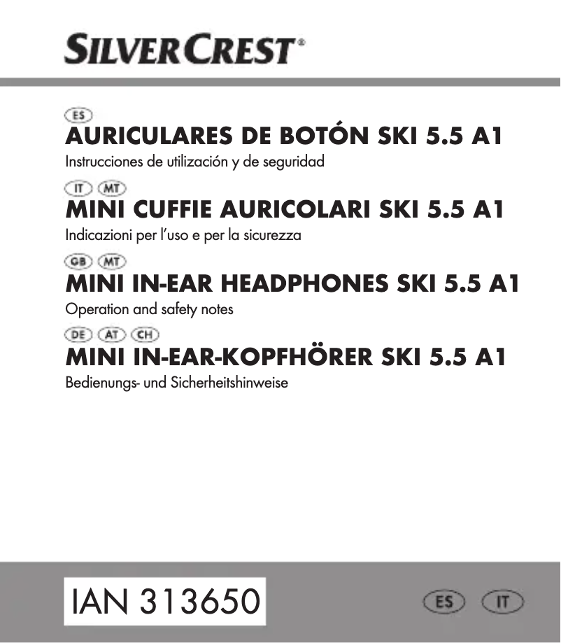 Page n°1 - Manuel utilisateur SilverCrest SKI 5.5 A1