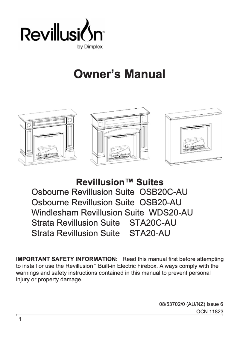 Page 1 de la notice Manuel utilisateur Dimplex Strata Revillusion STA20-AU