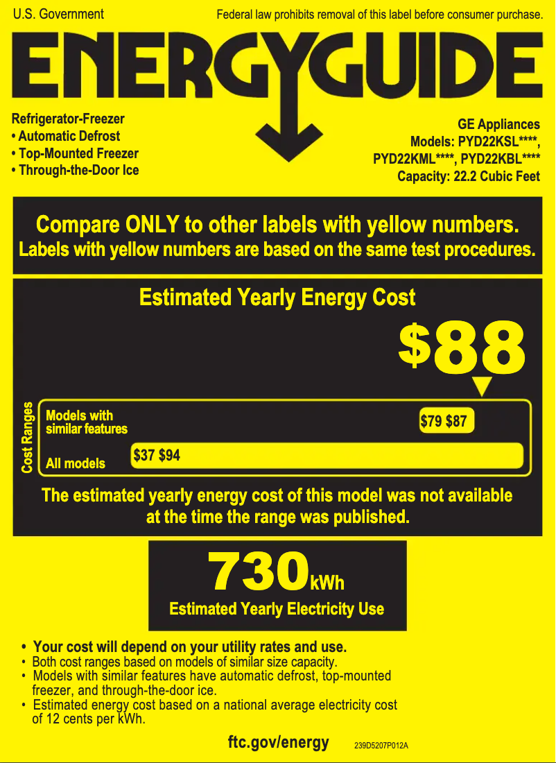 Image de la première page du manuel de l'appareil Profile PYD22KBLTS