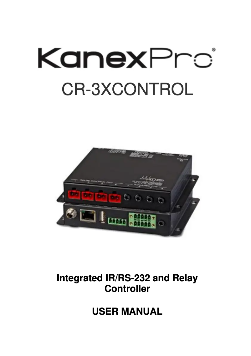 Page n°1 - Manuel utilisateur KanexPro CR-3XCONTROL