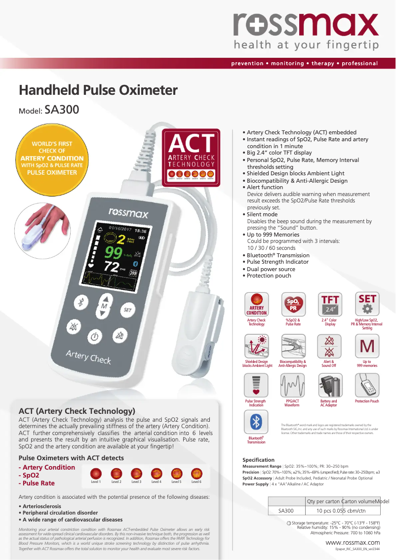 Image de la première page du manuel de l'appareil SA300