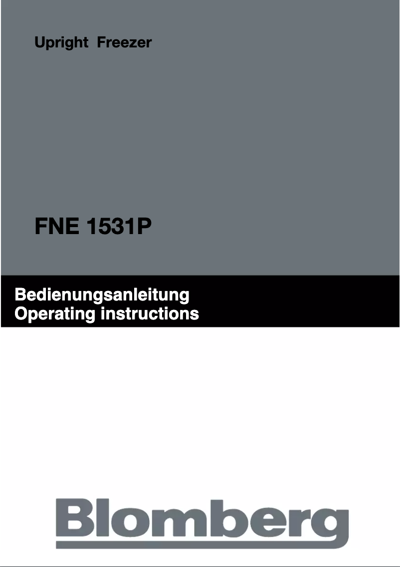 Page n°1 - Manuel utilisateur Blomberg FNE1531P