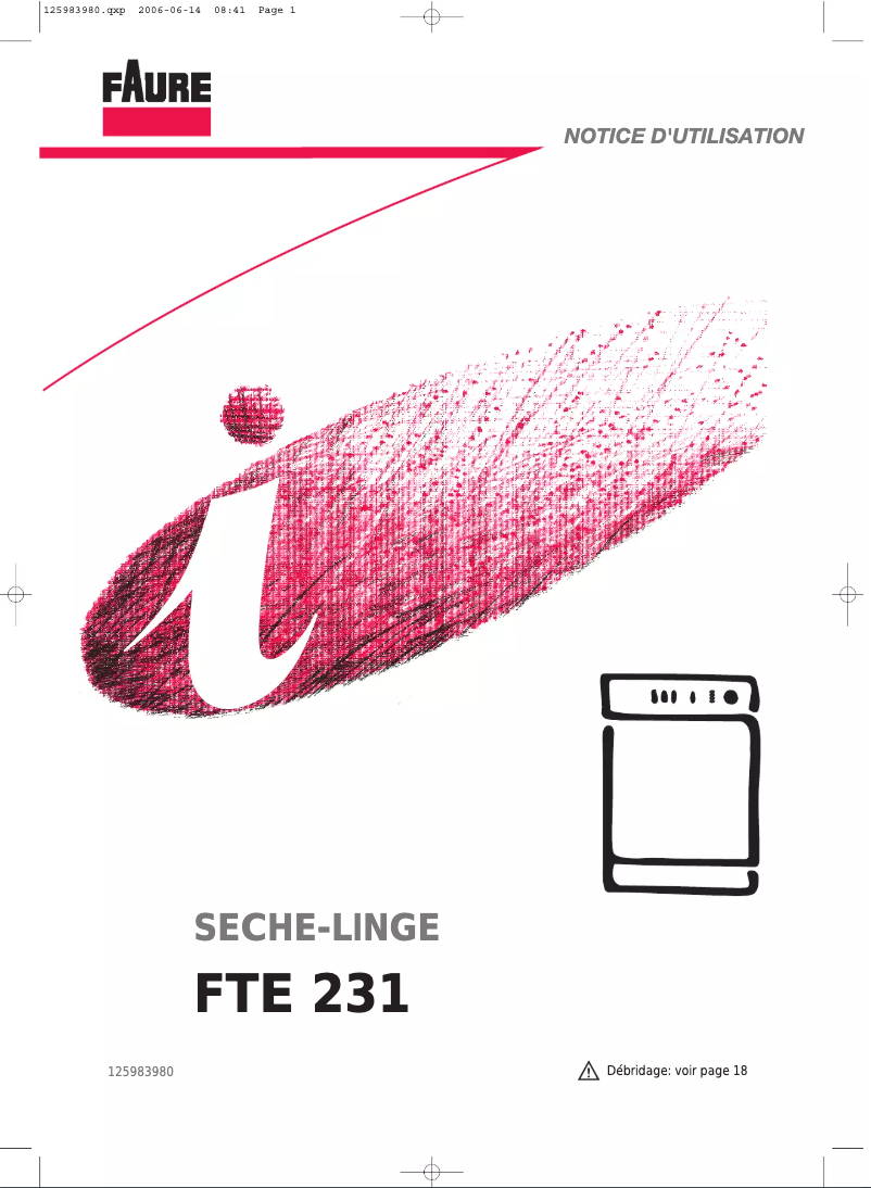 Image de la première page du manuel de l'appareil FTE231