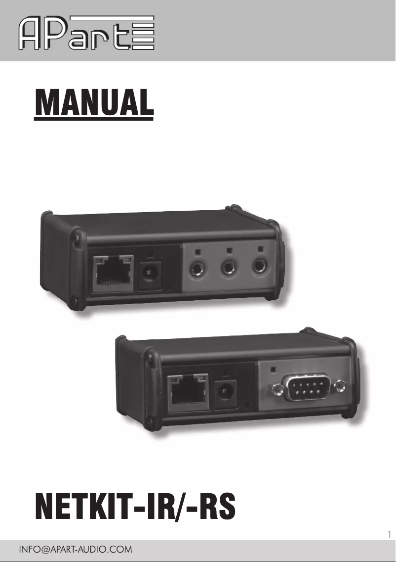 Image de la première page du manuel de l'appareil NETKIT-RS