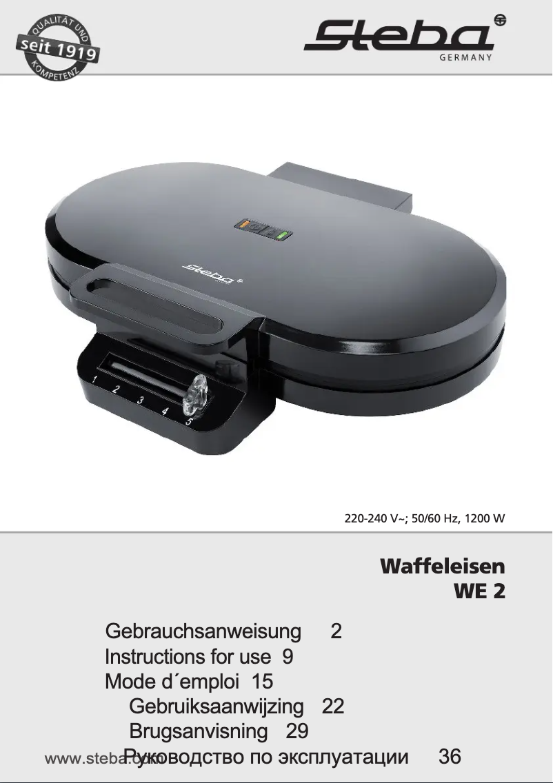 Page n°1 - Manuel utilisateur Steba WE 2