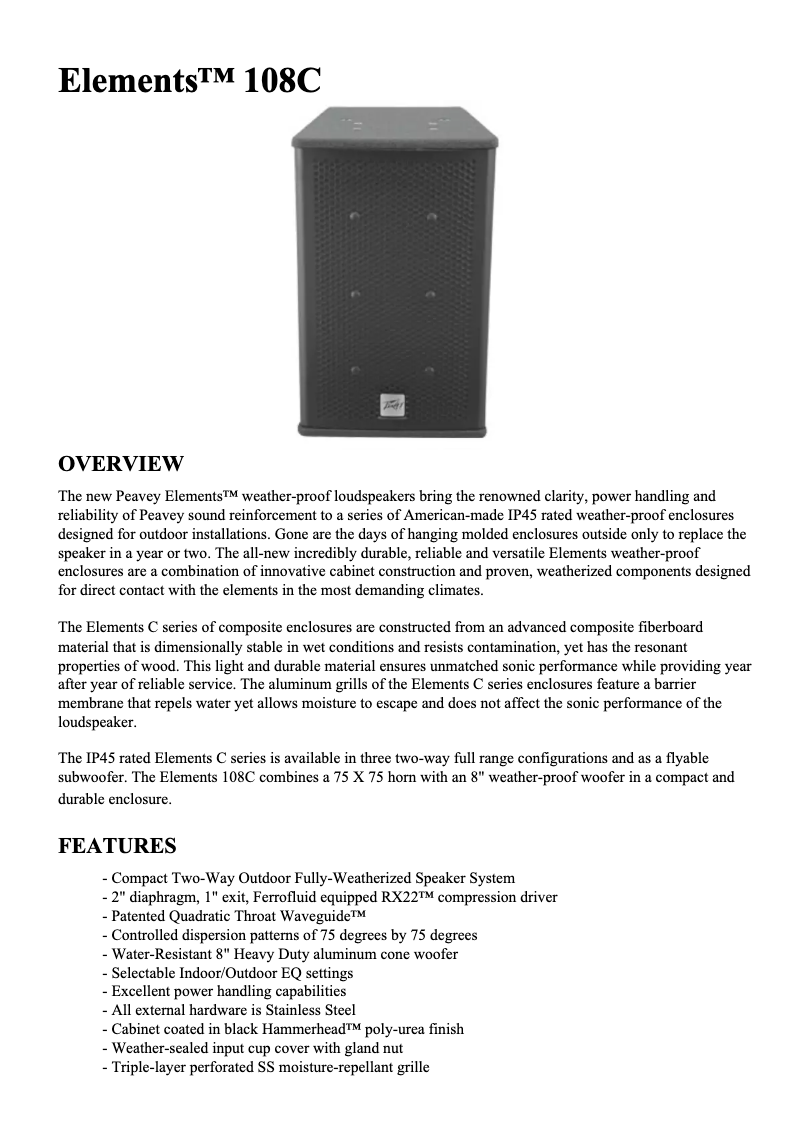 Image de la première page du manuel de l'appareil Elements 108C