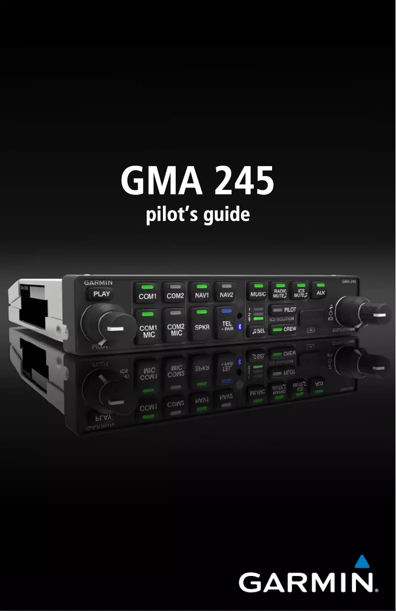 Page 1 de la notice Mode d'emploi Garmin GMA 245R