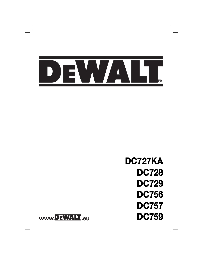 Page 1 de la notice Manuel utilisateur DeWalt DC757