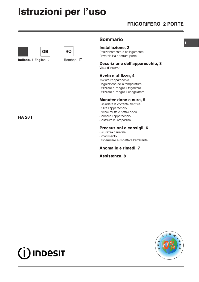 Image de la première page du manuel de l'appareil RA 28 I