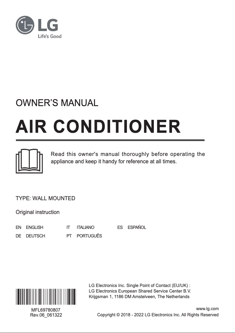 Image de la première page du manuel de l'appareil W12EG