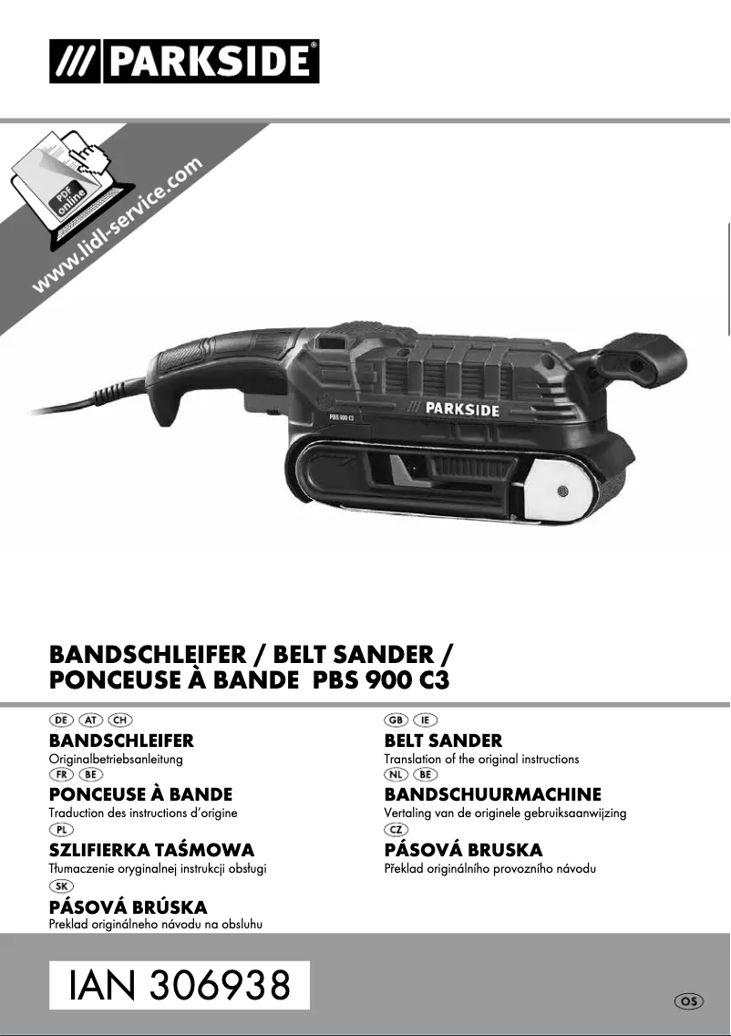 Page n°1 - Manuel utilisateur Parkside PBS 900 C3