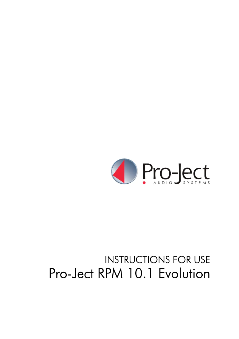 Page n°1 - Manuel utilisateur Pro-Ject RPM 10.1 Evolution