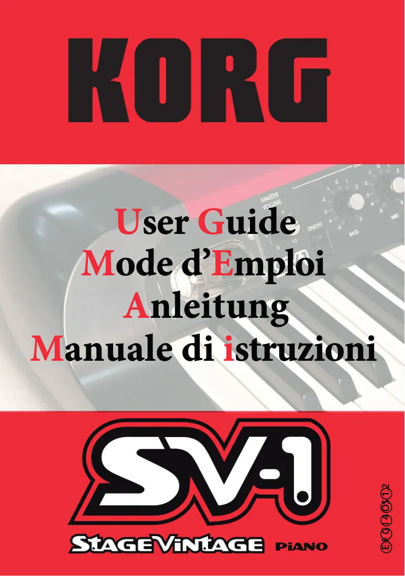 Page n°1 - Manuel utilisateur Korg SV-1