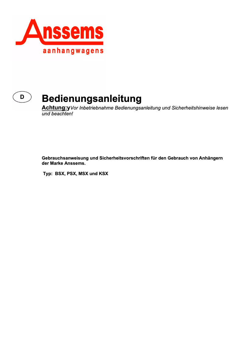 Página 1 del manual Manual de usuario Anssems BSX