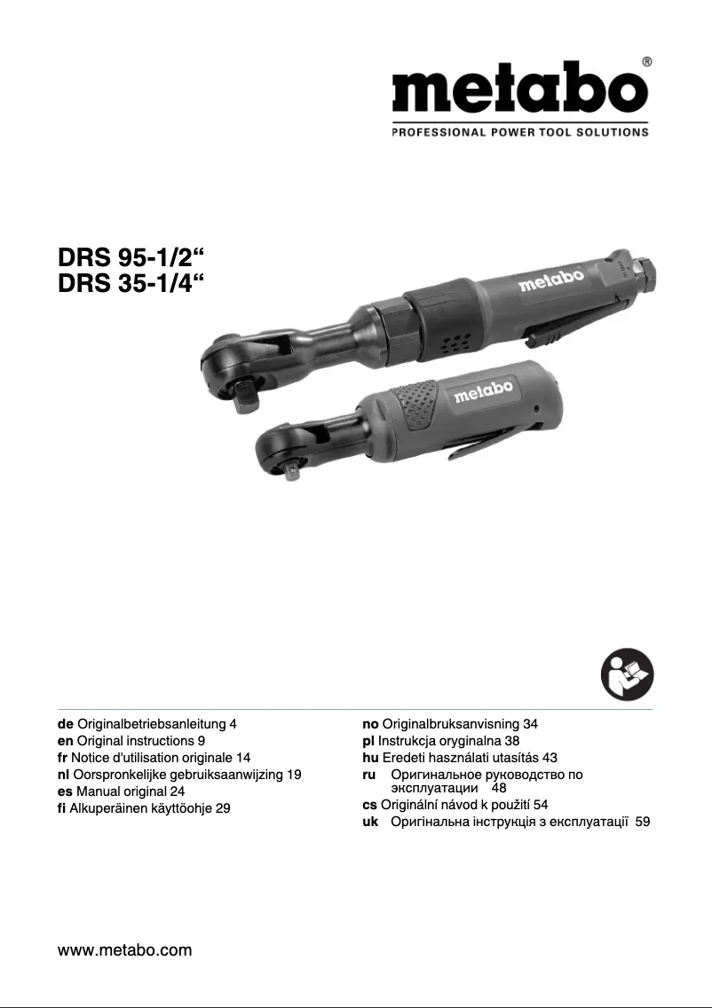 Page 1 of the manual User Manual Metabo DRS 95-1/2"
