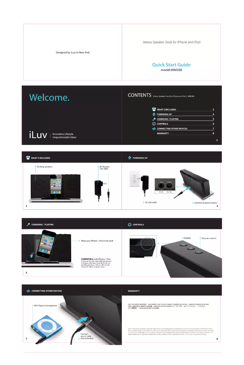 Page 1 de la notice Manuel utilisateur iLuv IMM288