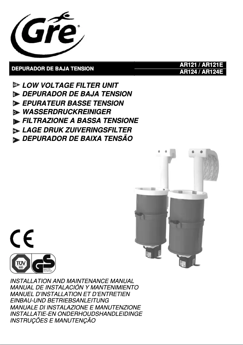 Page 1 de la notice Manuel utilisateur Gre AR121E