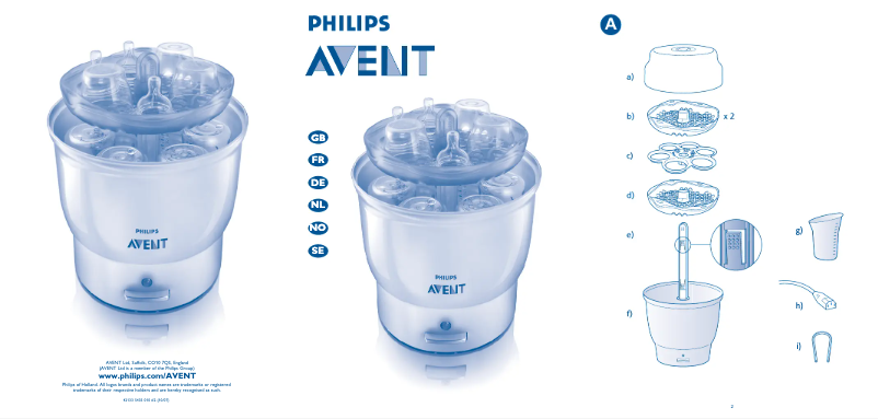 Image de la première page du manuel de l'appareil Avent Express SCF274