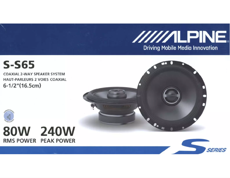 Page 1 de la notice Manuel utilisateur Alpine S-S65