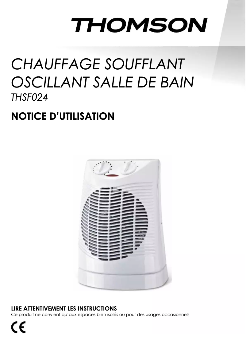 Page n°1 - Manuel utilisateur Thomson THSF024
