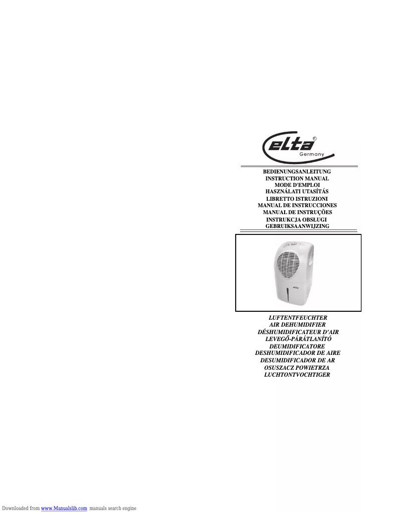 Page n°1 - Manuel utilisateur Elta LE100