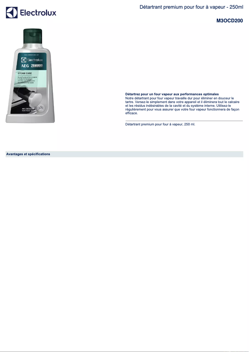 Image de la première page du manuel de l'appareil M3OCD200